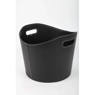 point-home Kaminholzkorb Holzkorb aus PU-Kunstleder Schwarz