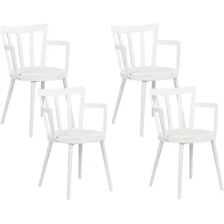 Beliani Esszimmerstuhl Kunststoff weiß 4er Set