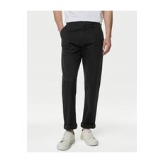 Mens M&S Collection Loose Fit Stretch Chinos - Black, Black - 44