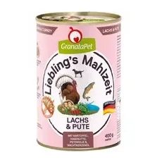 12x400g Somon & curcan Liebling's Mahlzeit GranataPet Hrană umedă câini