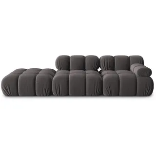 micadoni Modulares-Sofa, dunkelgrau Textil, 4-Sitzer, 94x63x282 cm, Hergestellt in Europa, Oeko-Tex®, Wohnzimmer, Sofas , Couches, Sofas