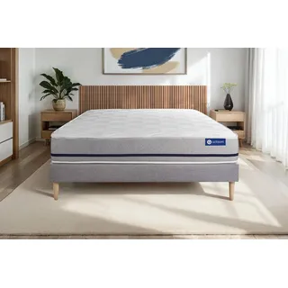 Actiflex soft matratze 180x220cm + Bettgestell mit lattenrost - Dicke : 20cm - Taschenfederkern- H3 - Grau