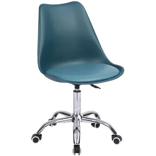 Happy Garden Blauer Bürostuhl Anne, Drehstuhl, Bürostuhl mit Rollen, drehbar und höhenverstellbar