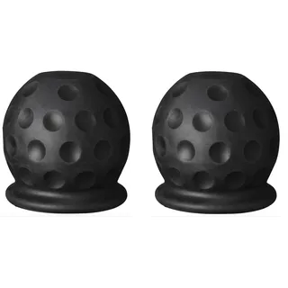 Set: Anhängerkupplung Abdeckung, 50 mm Kunststoff Anhängerkupplung Schutzkappe Anhängerkupplung Kugelkopf für Anhänger PKW LKW RV (2 Stück Golfball schwarz)