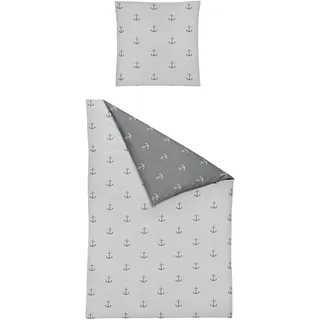 BIERBAUM Bettwäsche »3548« 2 Stk. tlg. Seersucker, 100 % Baumwolle, pflegeleicht, bügelfrei BIERBAUM silber B/L: x cm