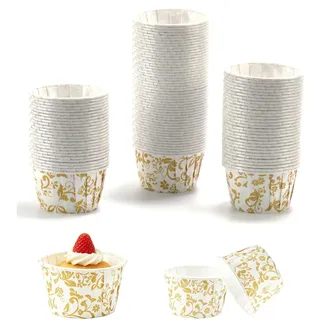 150 Stück Muffinförmchen Papier, Cupcake Förmchen, Muffin Backform, Muffins Papierförmchen, Muffinform Papier, Muffin Papierförmchen für Hochzeit Halloween Geburtstag Party(Retro-Muster) (A)