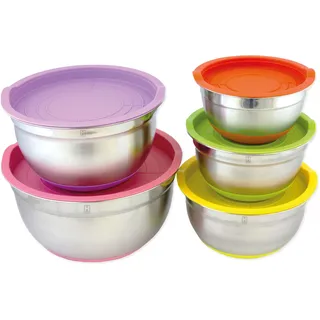 hensslers Schüssel HENSSLERS, silber, B:26cm H:14cm T:26cm Ø:24cm, Edelstahl, Schüsseln, Schüssel, 5-teilig