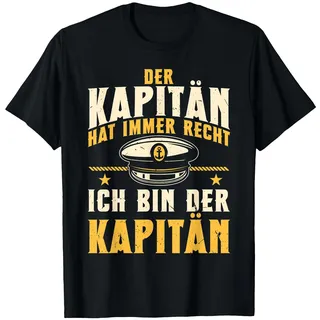 Lustiges Ich Bin Der Kapitän Boot T-Shirt, Herren, Schwarz, L