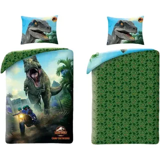 Jurassic World Camp Cretaceous Mikrofaser Bettwäsche Set 135/140x200 60x70 cm