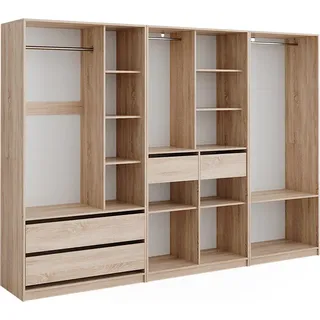 Kleiderschrank Vicco Elmo Sonoma 280 x 200 cm 3er Set, Model 50208 - Braun