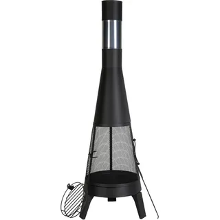 Terrassenofen Gartenkamin - Aztekenofen Chimenea Feuerstelle - 508x1495mm Maße - Ausgezeichnete Wärmequelle im Freien - Schwarz