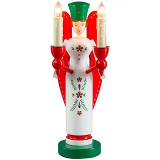 Weihnachtsfiguren Engel el. Beleuchtet Höhe 26cm NEU Holzfigur Traditionsfigur