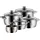 Quality One Topf-Set 5-tlg. Bratentopf + Fleischtopf + Stielkasserolle + Glasdeckel