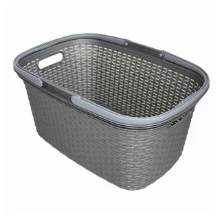 Rival Einkaufskorb Rattan Design 32L Kunststoff korb Tragekorb Einkaufstasche