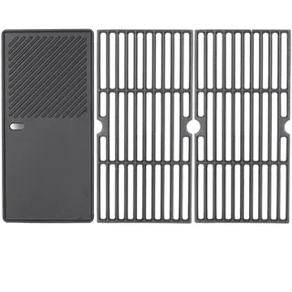 GriHero Gusseisen Grillrost & Grillplatte für Enders Boston 3, Enders Monroe Pro 3, Colorado 3, Charbroil, Landmann Triton 3 & 4, Barbecook Siesta 310 Gasgrill Zubehör, 43 x 63CM