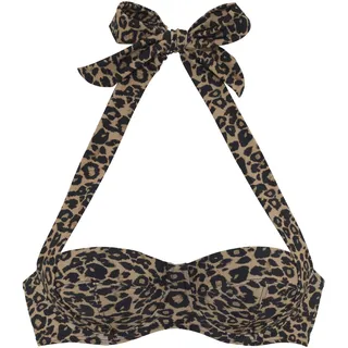 VIVANCE Bügel-Bandeau-Bikini-Top »Thora« in modischem Leo-Print, schwarz