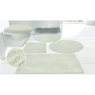 Badematte OTTO HOME "Ognon, Scandi, Boho, modernes Muster" Gr. 1, salbei, H:15mm, Polyester, Badematten, Badematte, Badteppich, Uni Farben, Hoch-Tief-Effekt