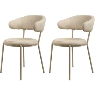 Mobili Rebecca Armlehnstuhl Polyester beige 2er Set
