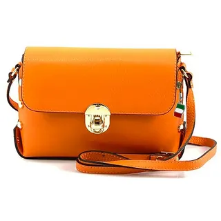 Florence Umhängetasche Damen Tasche Schultertasche Echtleder orange OTF808O - Orange