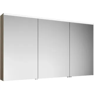 burgbad Eqio Spiegelschrank mit LED-Aufsatzleuchte, 3-türig, mittlerer Türanschlag links, 1400x800x170mm, SPGS140RF3180, Korpus: Eiche Dekor Cashmere