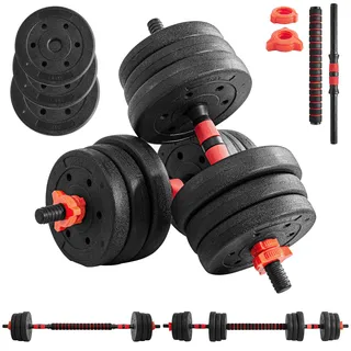 Yaheetech Verstellbare Kurzhantel Set 20 kg schwarz