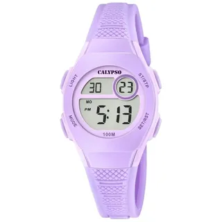 Calypso K5831/4 Digital Armbanduhr 34 mm Gehäuse Kunststoffgehäuse Rosa Silikonarmband Lila