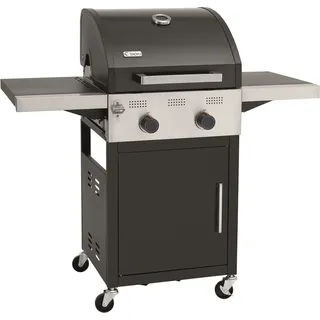 Tepro Gasgrill Keansburg 2 SE, 2-Brenner, Gussrost, abklappbare Seitenablagen - Schwarz, Silber