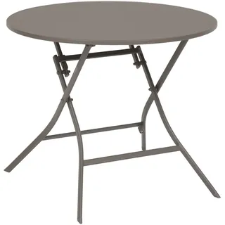Hespéride – Runder Klapptisch Greensboro für 4 Personen – Verstärkter, rostfreier Stahl – Gartenmöbel für Balkon und Terrasse