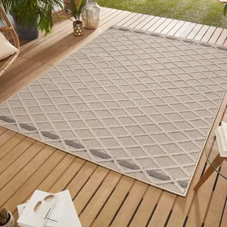 Outdoor Teppich Teppiche im skandinavischen Stil Küche Balkon Terrasse Garten Picknick , Größe : 240 x 340 cm , Farbe : Beige-3 - Beige