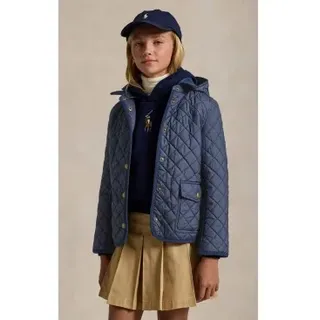 Polo Ralph Lauren für Mädchen. 313910983001 Blaue Steppjacke (7años= 130/134cm), Lässig, Recyceltes Polyester, Marine, Kinderbekleidung