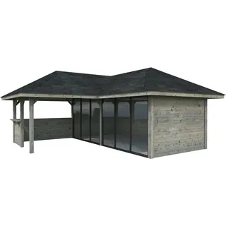 Palmako Pavillon Bianca Set222 Slide Grau Tauchgrundiert 588 cm x 588 cm FSC®