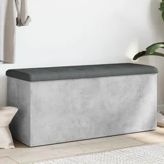 vidaXL Sitzbank Mit Stauraum Betongrau 102/42/45 Cm Holzwerkstoff , Grau , Rechteckig , 102x45x42 cm , Esszimmer, Bänke, Sitzbänke