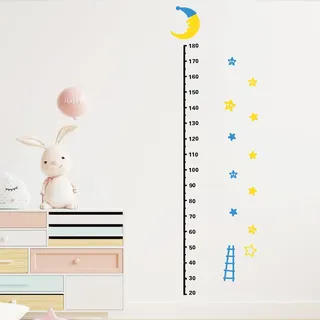 Kinder Messlatte, Messlatte Kinder Wandtattoo, Acryl Körpergröße messlatte, Sterne Mond Muster Deko Kinderzimmer, Bordüre Kinderzimmer für Schlafzimmer Kindergarten Wanddekoration