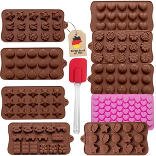 Intirilife Backformen SET mit Spatel (10-tlg.) , Kunststoff , antihaftbeschichtet , Backen & Backzubehör, Backformen, Backformen-Sets