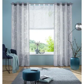 Raffrollo OTTO HOME "Anna" Gr. 1, weiß, B:45cm H:130cm, Ausbrenner, Obermaterial: 70% Viskose, 30% Polyester, Raffrollos, Raffrollo, Halbtransparent, Ausbrenner, Viskose