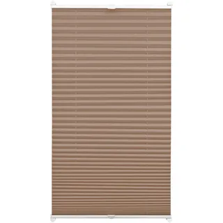 Plissee GARDINIA "EASYFIX mit 2 Bedienschienen" Gr. 5, grau (taupe, weiß), B:85cm H:130cm, Obermaterial: 100% Polyester, Plissees, Plissee, in der Breite kürzbar