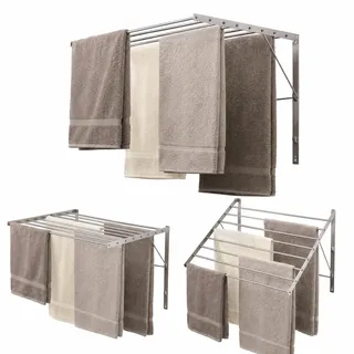 Smartsome Wäscheständer, 15 Fuß, Wandmontierter Kleiderständer, 60 lb Kapazität, 8 robuste Edelstahlstangen zum Aufhängen von Kleidung, schlankes, stabiles und platzsparendes Design