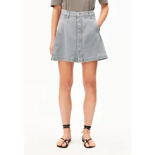 PANELLED JEANS-MINI-ROCK | TENCELTM Lyocell-Mix - grau (XS)