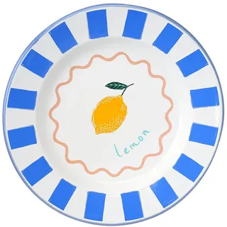 Talking Tables Bon Appetit Emaille-Teller 25 cm blau
