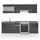 Küchenzeile Raul 240 cm Schwarz/Weiß