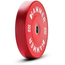 HAMMER Hanteln und Gewichte Bumper Plate 50 mm 25 kg - rot