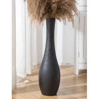 Hanobe Groß Vase Holz Hoch Boden Bodenvase Schwarz Skandinavische Deko