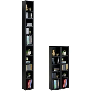 CARO-Möbel CD-Regal 20 x 17 x 186 cm Schwarz