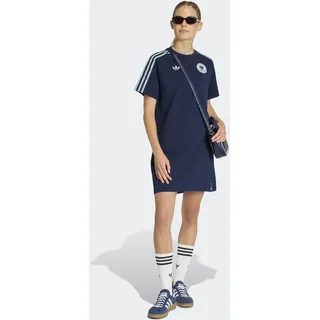 Sweatkleid ADIDAS PERFORMANCE "DFB OG DRESS", Damen, Gr. L, N-Gr, collegiate navy, Obermaterial: 52% Baumwolle, 48% Polyester, Kleider Sweatkleid