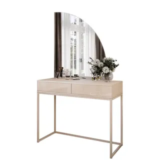 lookway Kosmetiktisch QUINNIE KASCHMIR mit LED-Spiegel rechts Push Open