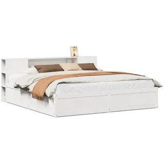 vidaXL Massivholzbett ohne Matratze Weiß 200x200 cm Kiefernholz - Weiß