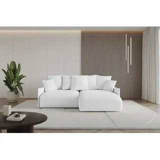 altdecor Ecksofa mit Schlaffunktion 216x177 cm Weiß