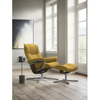 Stressless® Relaxsessel »Mayfair«, (Set, Relaxsessel mit Hocker), mit Hocker, mit Cross Base, Größe S, M & L, Holzakzent Wenge gelb