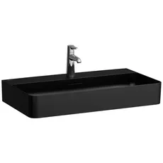 Laufen VAL Waschtisch, unterbaufähig, 3 Hahnlöcher, ohne Überlauf, 750x420mm, H810285, Farbe: Schwarz Matt