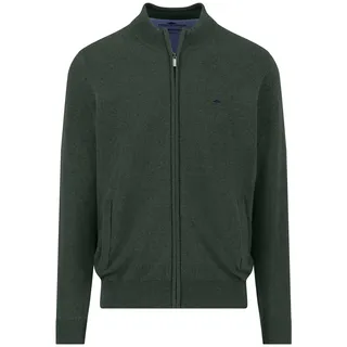 FYNCH-HATTON Strickpullover FYNCH-HATTON, Herren, Gr. L, grün (schwarz ivy), Strick, Obermaterial: 100% Baumwolle, unifarben, regular fit taillenbedeckt, ohne Ausschnitt, Pullover Strickpullover, mit Logo Stickerei